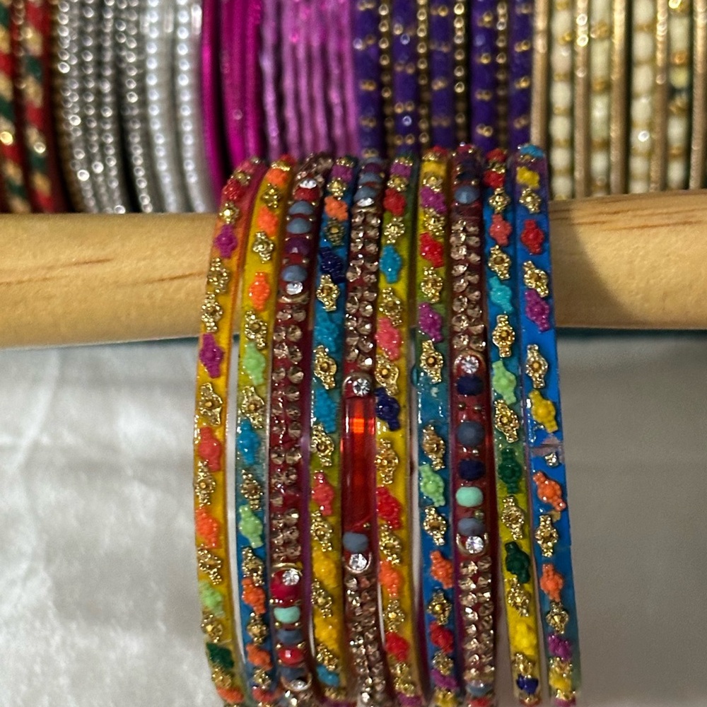 Colorful Beaded 10 Bangles Set
